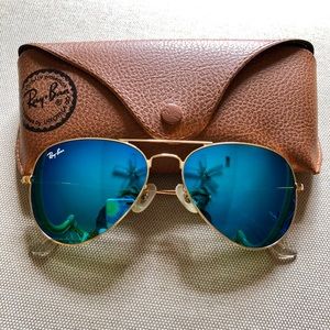 Ray-Ban Mirrored Aviators Blue/Green